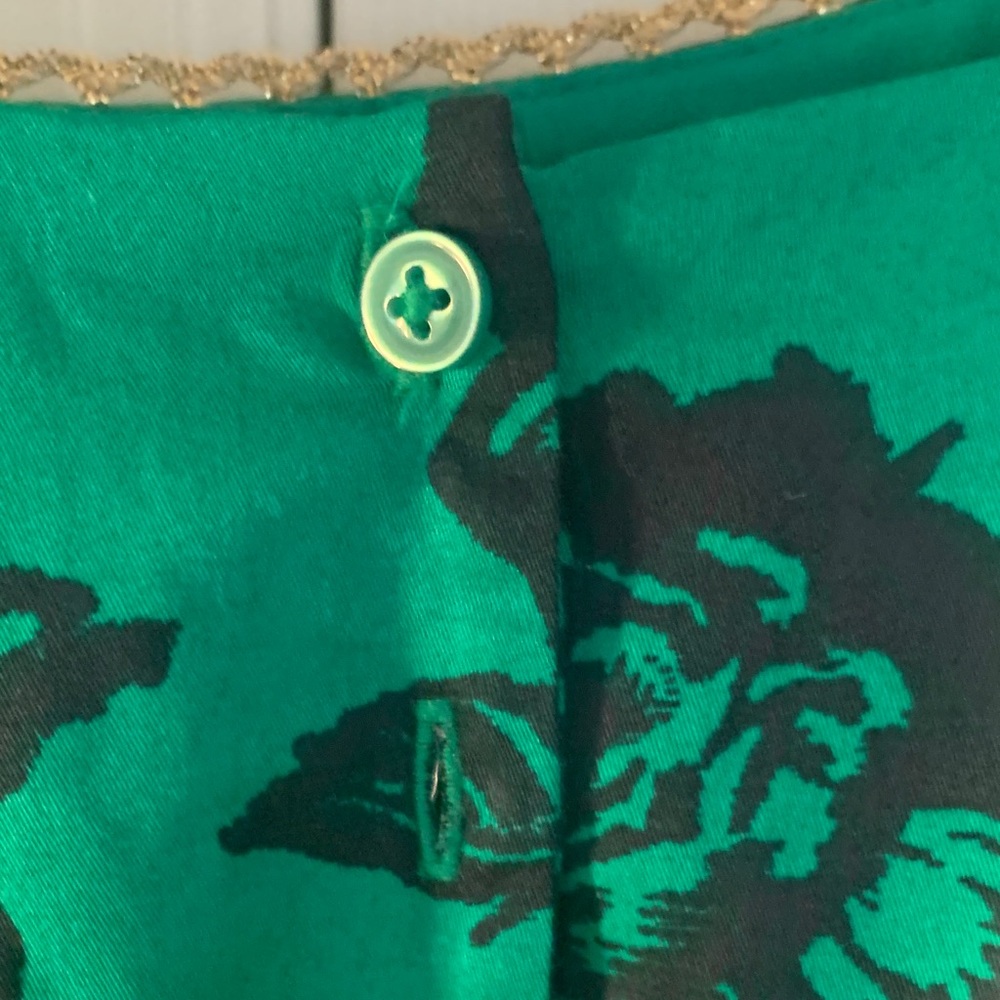 Janie and Jack Elegant Floral A-Line Dress in green and Black - Picture 5 of 9